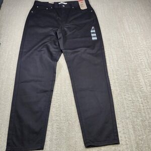 Levis Jeans Women 32x30 High Waisted 80s Mom Jean Relaxed Tapered Leg Black NEW